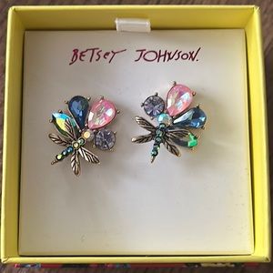 Betsey Johnson Firefly gem stone earrings New with tags in box